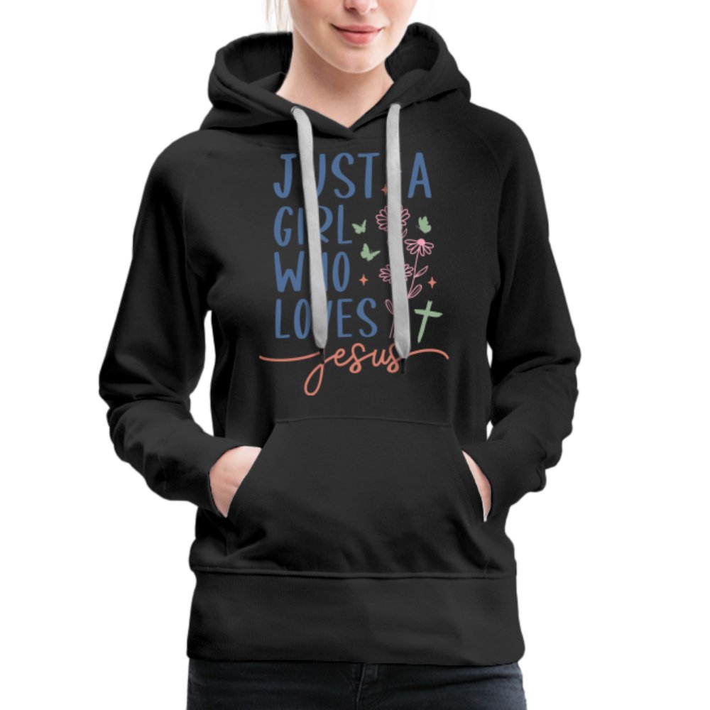 Just A Girl Who Loves Jesus Women’s Premium Hoodie - black