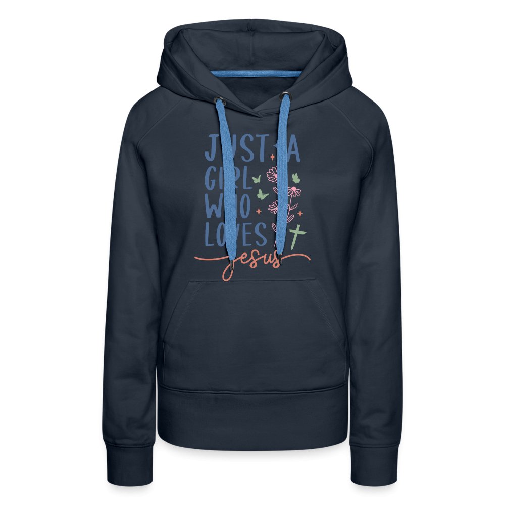 Just A Girl Who Loves Jesus Women’s Premium Hoodie - navy