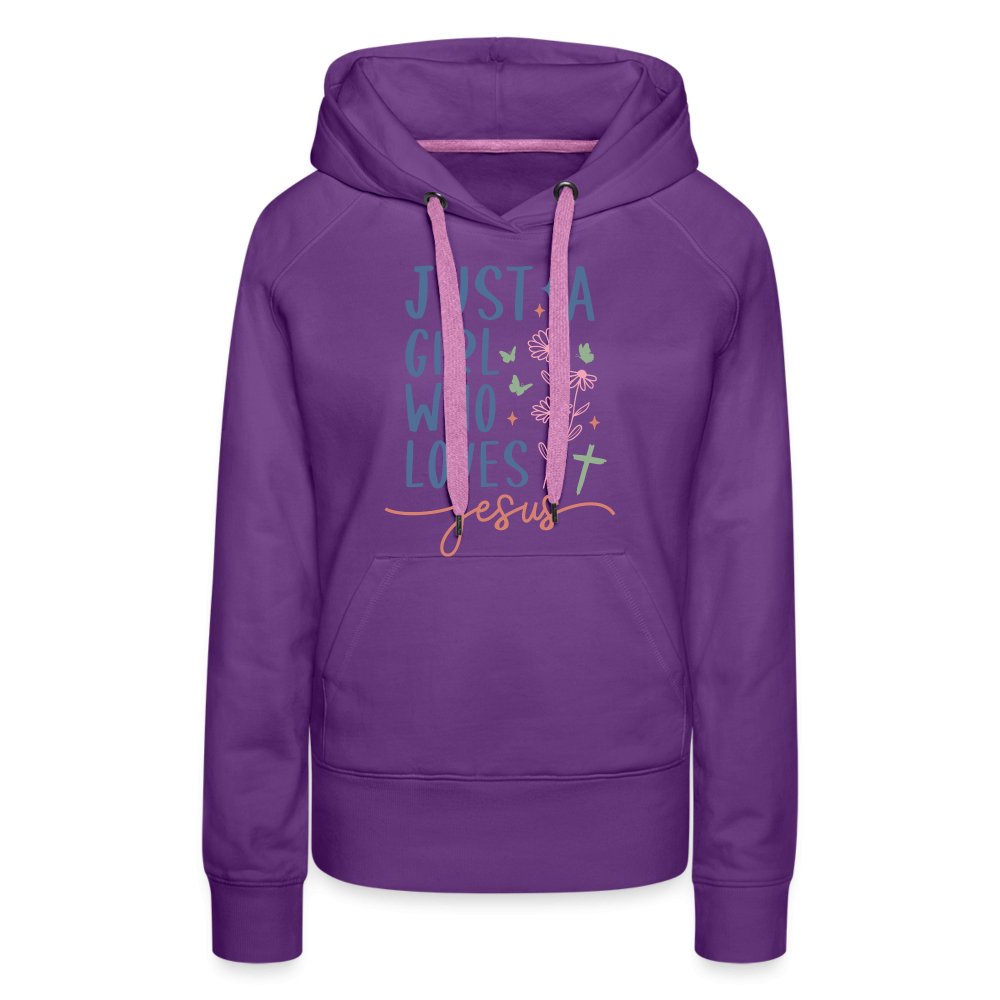 Just A Girl Who Loves Jesus Women’s Premium Hoodie - purple