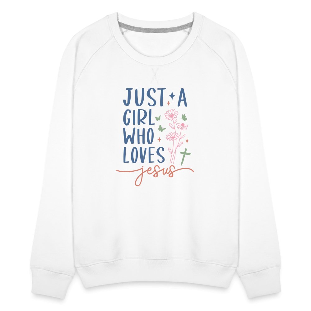 Just A Girl Who Loves Jesus Women’s Premium Sweatshirt - navy