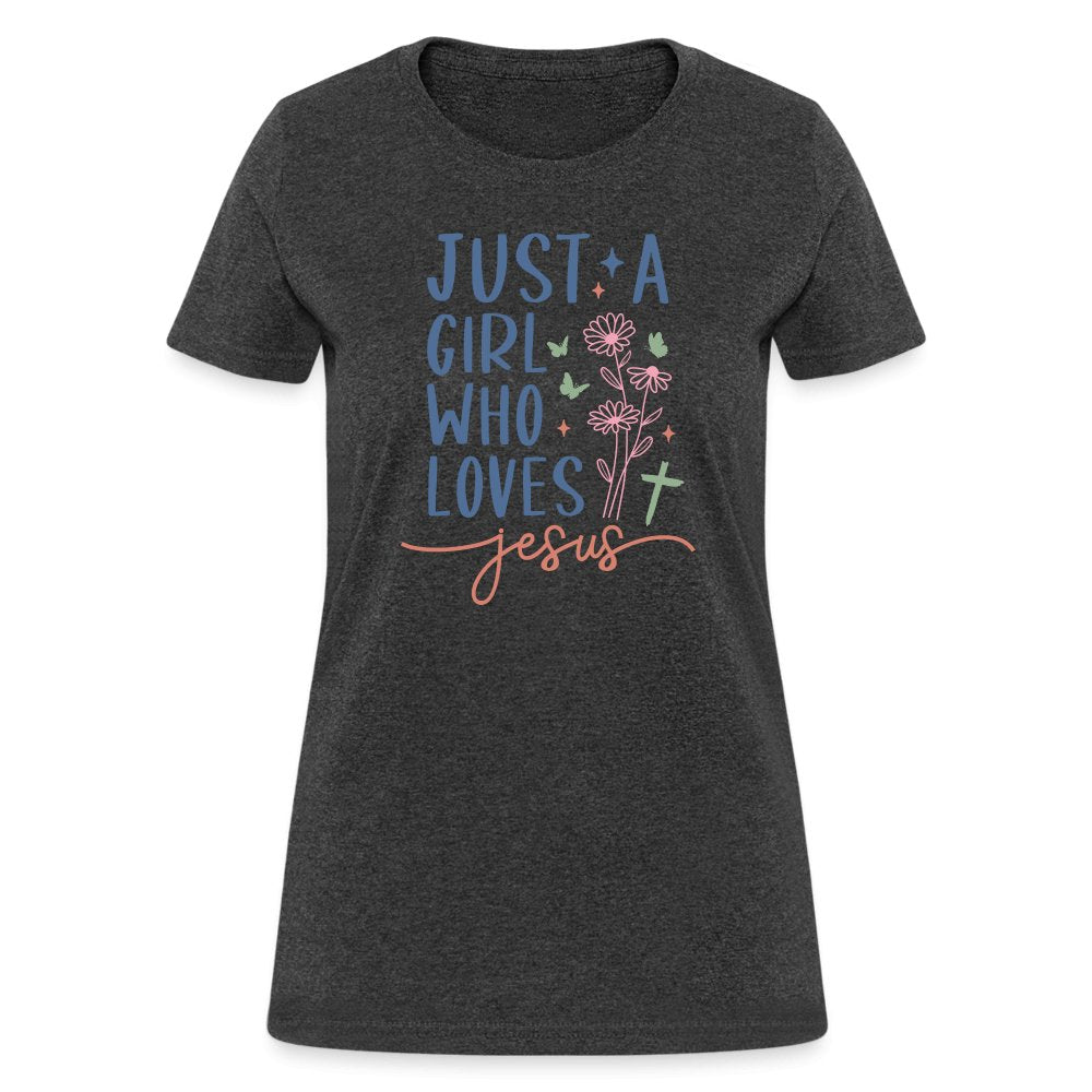 Just A Girl Who Loves Jesus Women's T-Shirt - navy