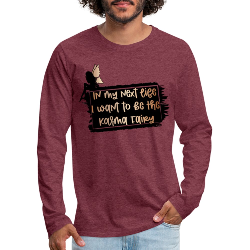 Karma Fairy Men's Premium Long Sleeve T-Shirt - heather burgundy