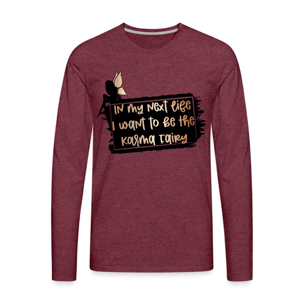 Karma Fairy Men's Premium Long Sleeve T-Shirt - heather burgundy