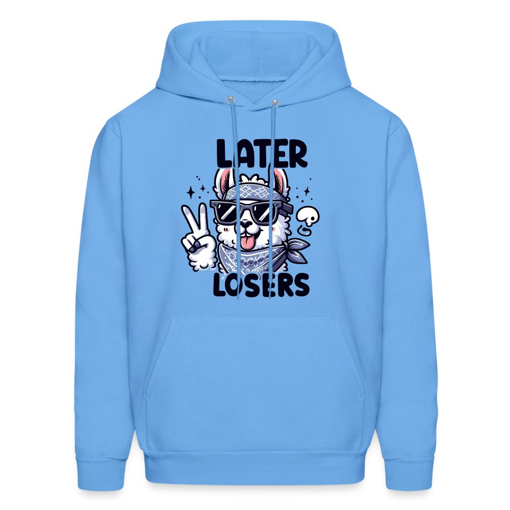 Later Losers Hoodie (Cute Funny Llama) - carolina blue