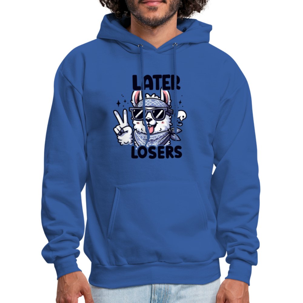 Later Losers Hoodie (Cute Funny Llama) - royal blue