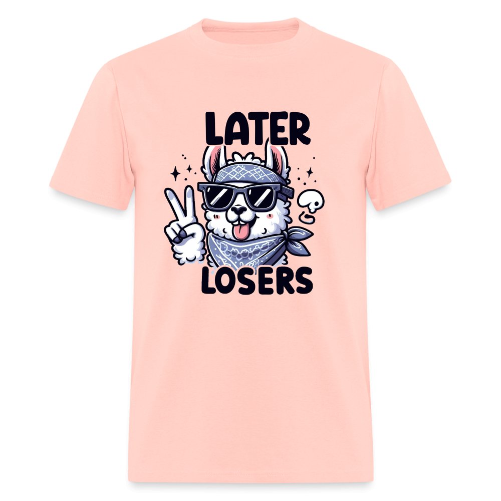 Later Losers T-Shirt (Cute Funny Llama) - option1# - Unisex Classic T-Shirt | Fruit of the Loom 3930