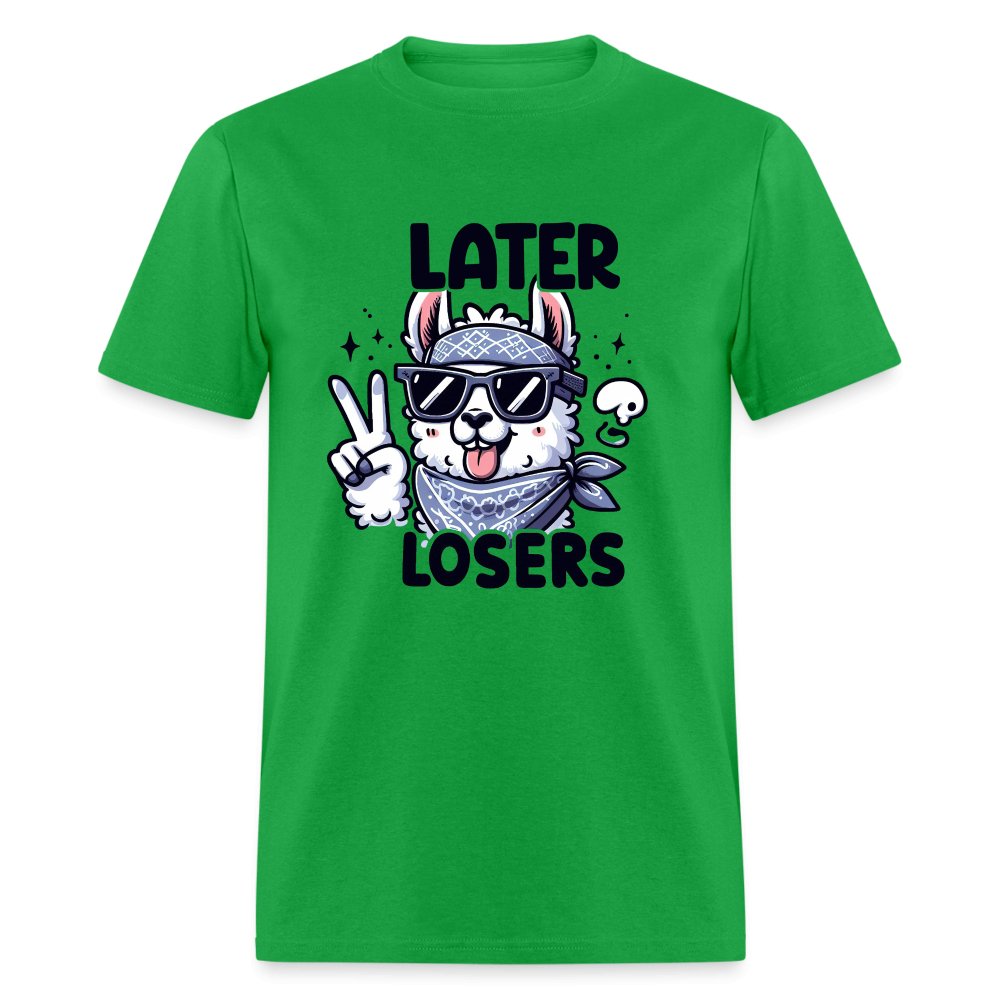 Later Losers T-Shirt (Cute Funny Llama) - option1# - Unisex Classic T-Shirt | Fruit of the Loom 3930