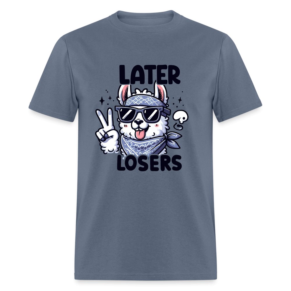 Later Losers T-Shirt (Cute Funny Llama) - option1# - Unisex Classic T-Shirt | Fruit of the Loom 3930