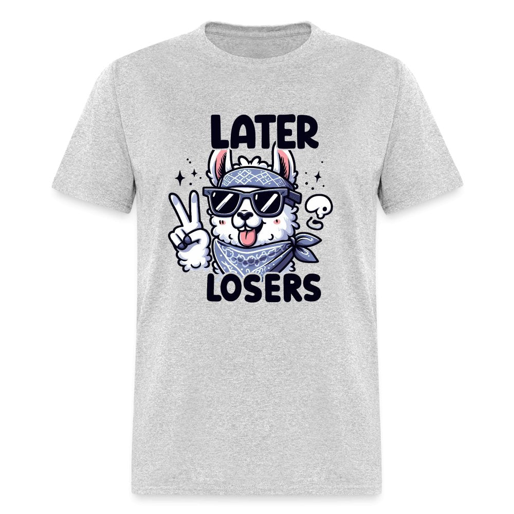 Later Losers T-Shirt (Cute Funny Llama) - option1# - Unisex Classic T-Shirt | Fruit of the Loom 3930