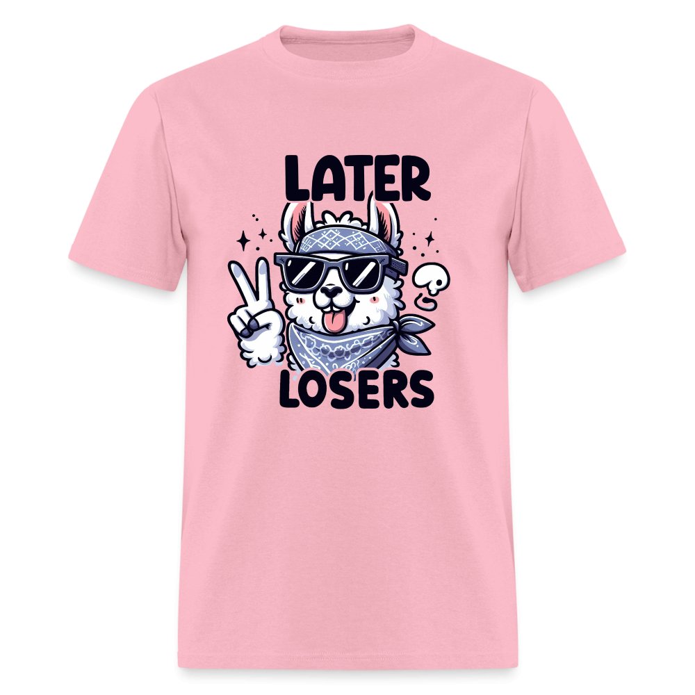 Later Losers T-Shirt (Cute Funny Llama) - option1# - Unisex Classic T-Shirt | Fruit of the Loom 3930