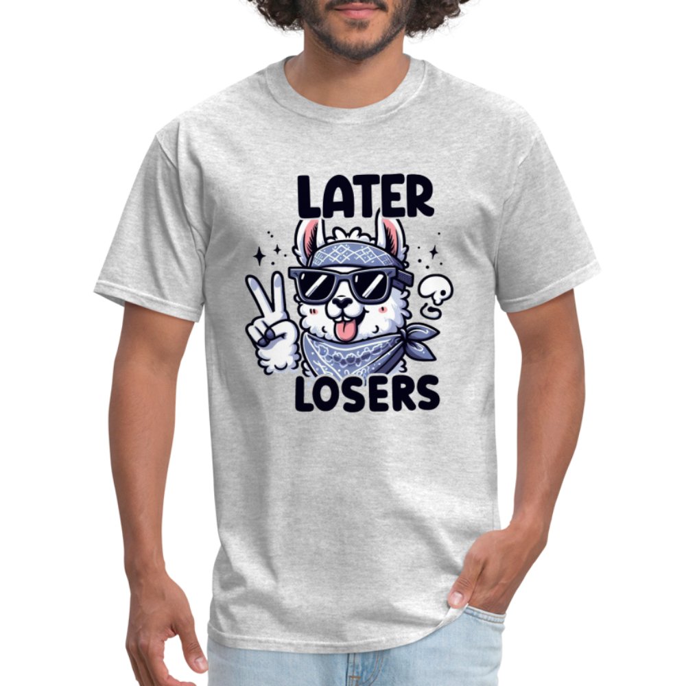 Later Losers T-Shirt (Cute Funny Llama) - option1# - Unisex Classic T-Shirt | Fruit of the Loom 3930