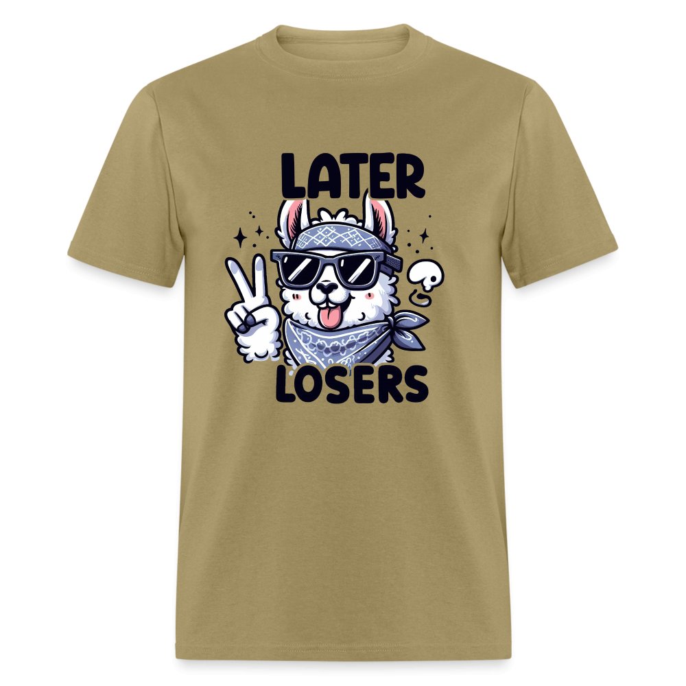 Later Losers T-Shirt (Cute Funny Llama) - option1# - Unisex Classic T-Shirt | Fruit of the Loom 3930