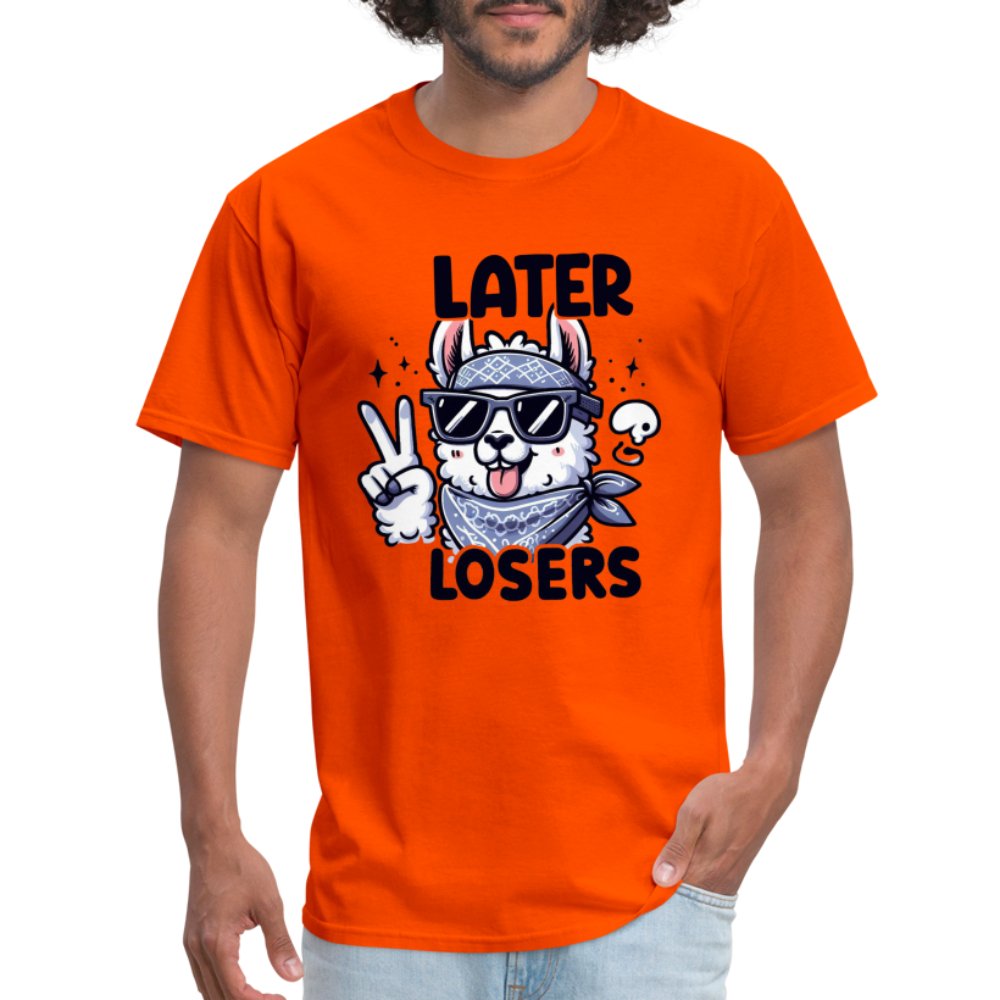 Later Losers T-Shirt (Cute Funny Llama) - option1# - Unisex Classic T-Shirt | Fruit of the Loom 3930