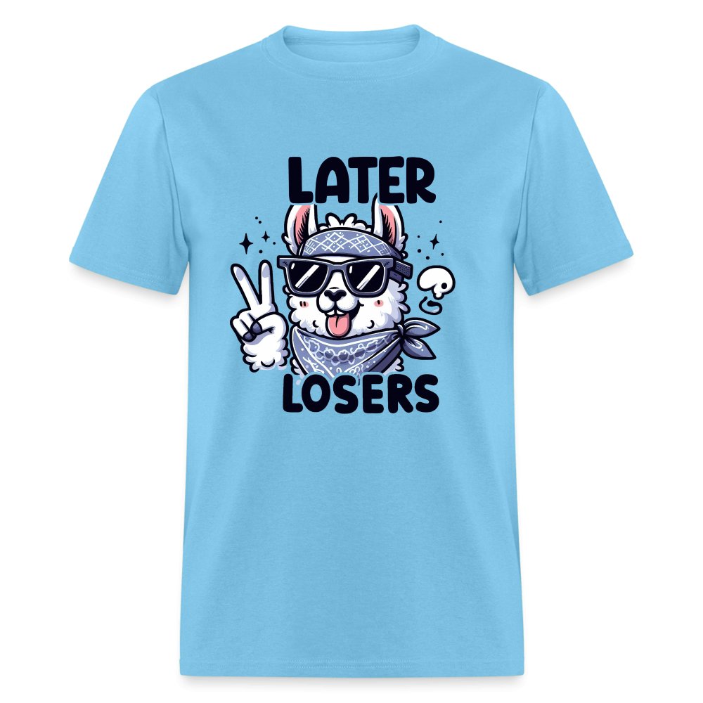 Later Losers T-Shirt (Cute Funny Llama) - option1# - Unisex Classic T-Shirt | Fruit of the Loom 3930