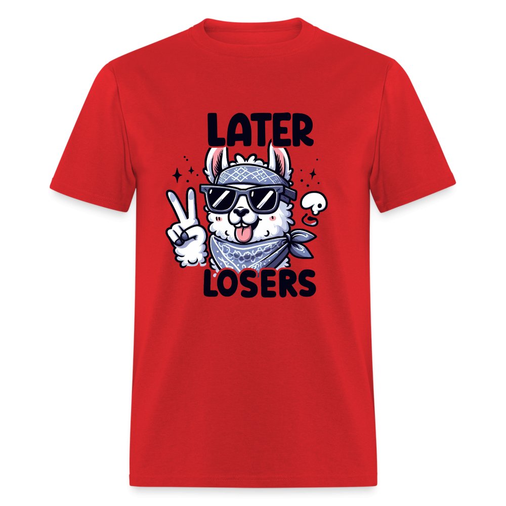 Later Losers T-Shirt (Cute Funny Llama) - option1# - Unisex Classic T-Shirt | Fruit of the Loom 3930