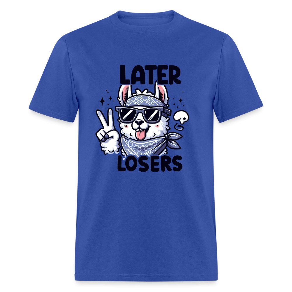 Later Losers T-Shirt (Cute Funny Llama) - option1# - Unisex Classic T-Shirt | Fruit of the Loom 3930