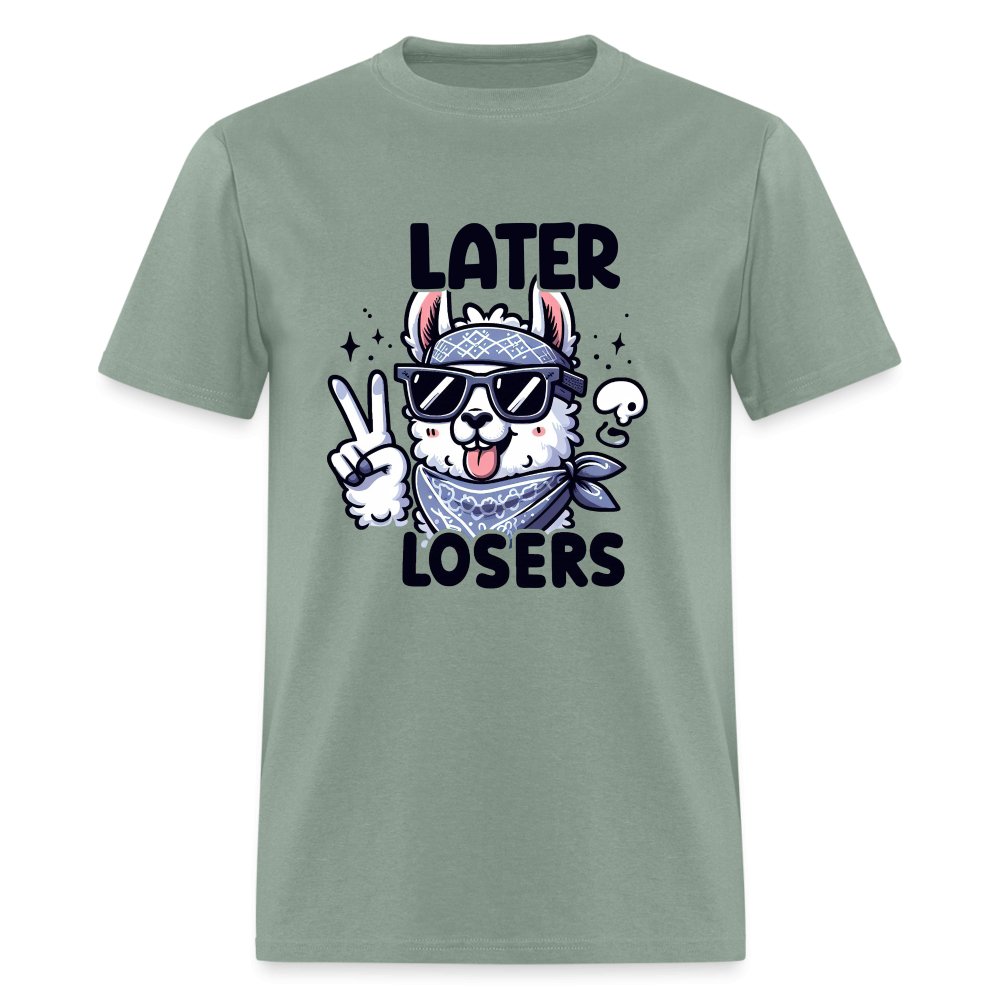 Later Losers T-Shirt (Cute Funny Llama) - option1# - Unisex Classic T-Shirt | Fruit of the Loom 3930