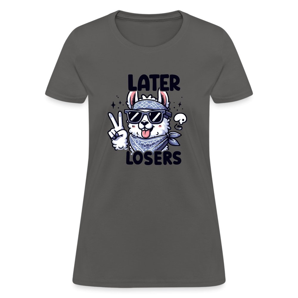 Later Losers Women's Contoured T-Shirt (Cute Funny Llama) - option1# - Women's T-Shirt | Fruit of the Loom L3930R