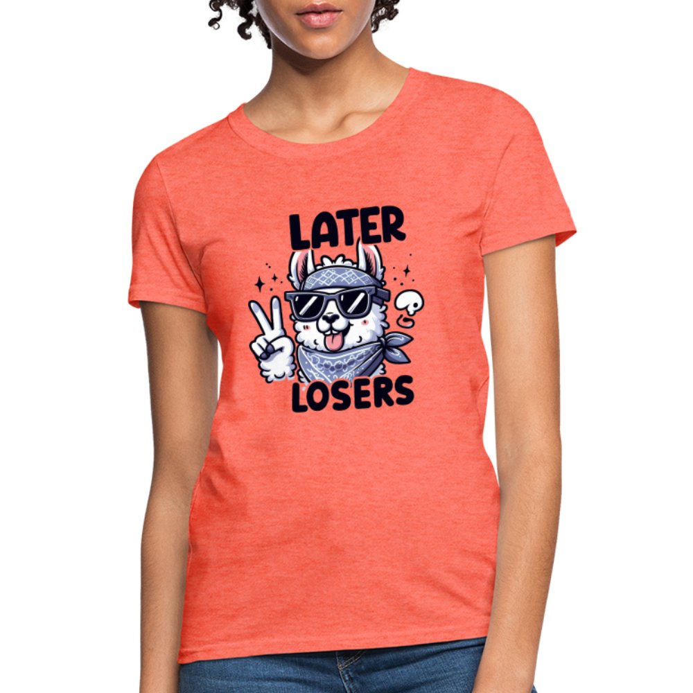 Later Losers Women's Contoured T-Shirt (Cute Funny Llama) - option1# - Women's T-Shirt | Fruit of the Loom L3930R