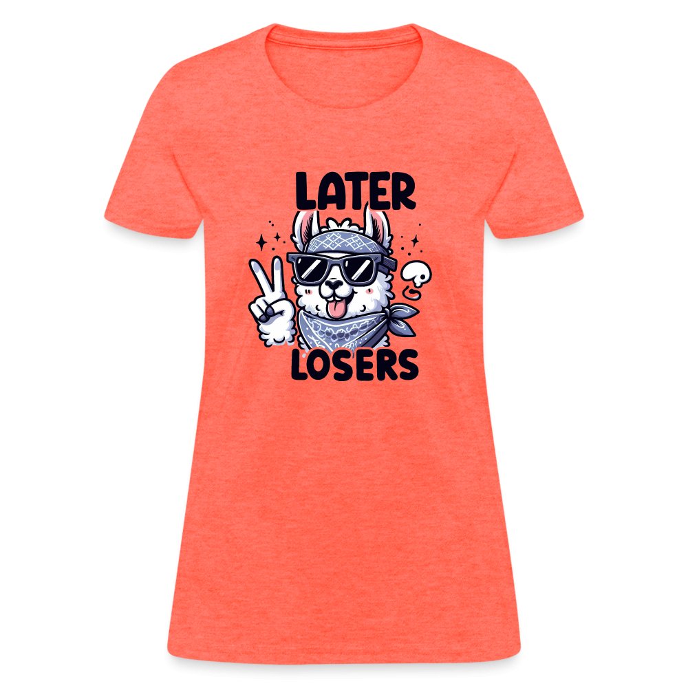 Later Losers Women's Contoured T-Shirt (Cute Funny Llama) - option1# - Women's T-Shirt | Fruit of the Loom L3930R