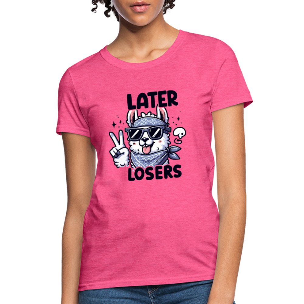 Later Losers Women's Contoured T-Shirt (Cute Funny Llama) - option1# - Women's T-Shirt | Fruit of the Loom L3930R