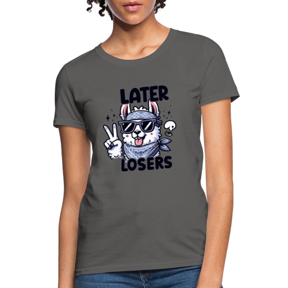 Later Losers Women's Contoured T-Shirt (Cute Funny Llama) - option1# - Women's T-Shirt | Fruit of the Loom L3930R