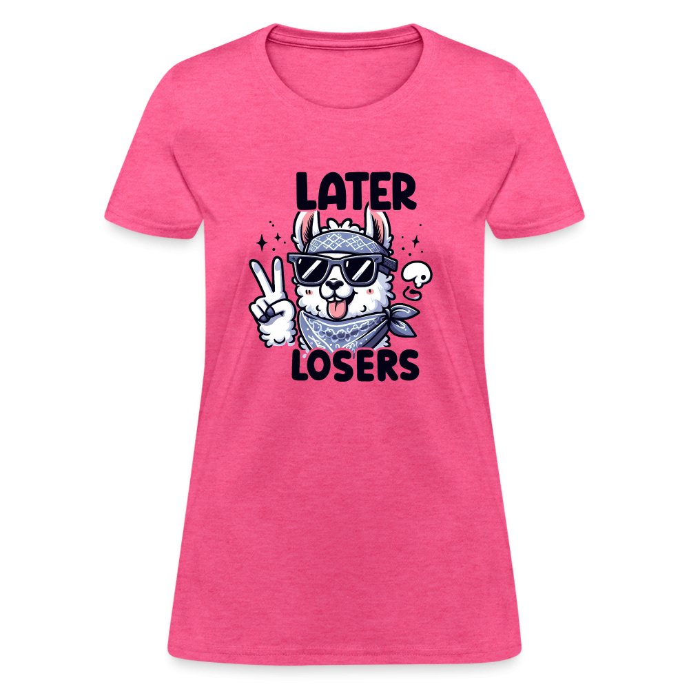 Later Losers Women's Contoured T-Shirt (Cute Funny Llama) - option1# - Women's T-Shirt | Fruit of the Loom L3930R