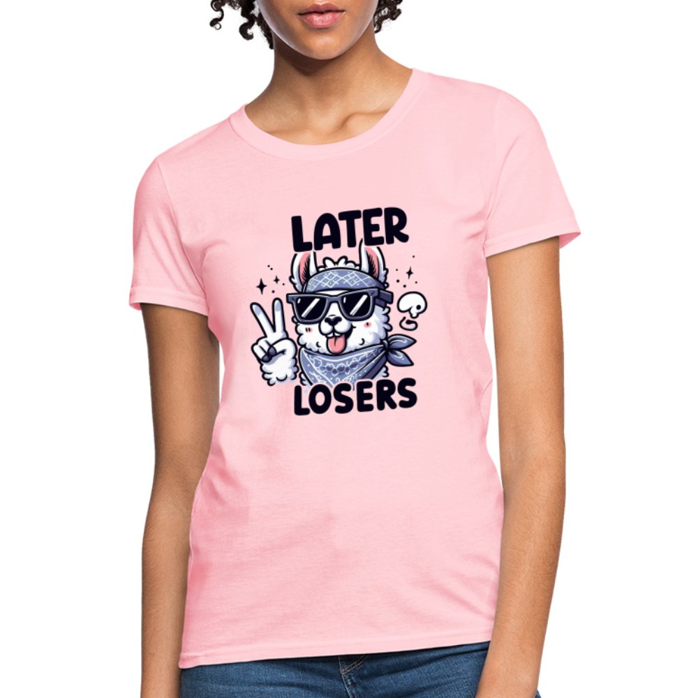 Later Losers Women's Contoured T-Shirt (Cute Funny Llama) - option1# - Women's T-Shirt | Fruit of the Loom L3930R