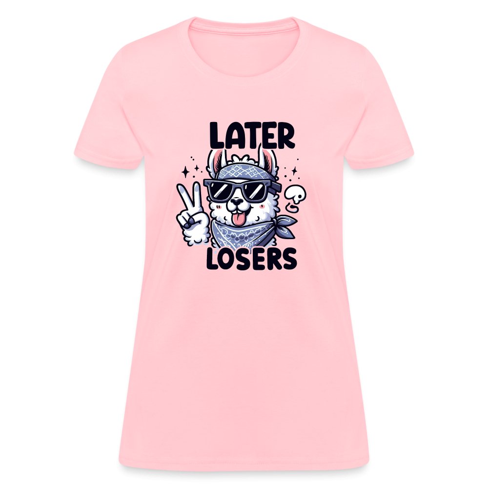 Later Losers Women's Contoured T-Shirt (Cute Funny Llama) - option1# - Women's T-Shirt | Fruit of the Loom L3930R