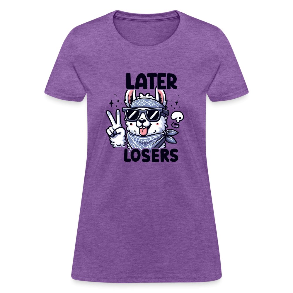 Later Losers Women's Contoured T-Shirt (Cute Funny Llama) - option1# - Women's T-Shirt | Fruit of the Loom L3930R