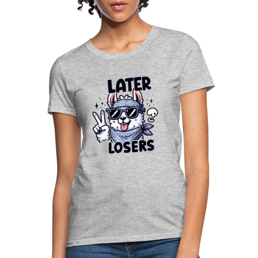 Later Losers Women's Contoured T-Shirt (Cute Funny Llama) - option1# - Women's T-Shirt | Fruit of the Loom L3930R