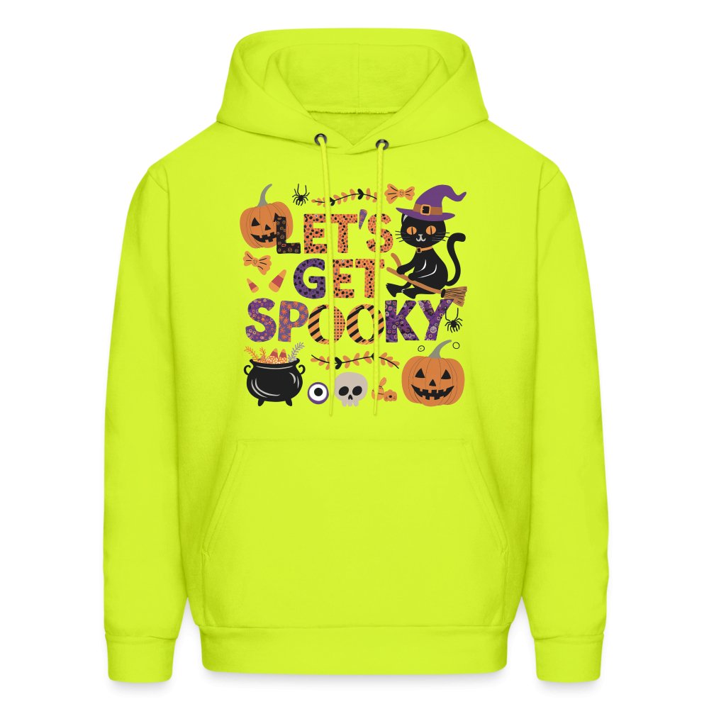 Let's Get Spooky Hoodie (Halloween Witch) - safety green