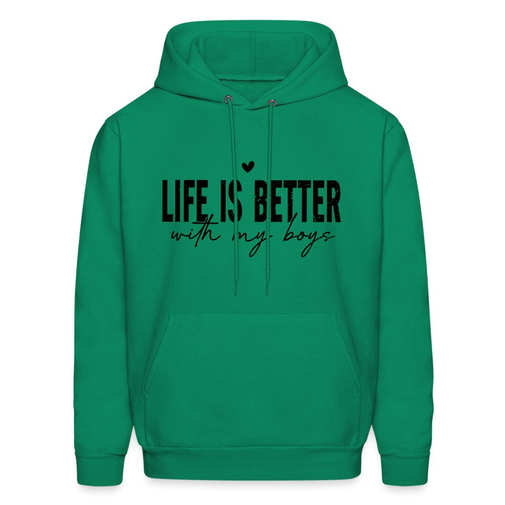 Life Is Better With My Boys Hoodie (Unisex) - heather gray