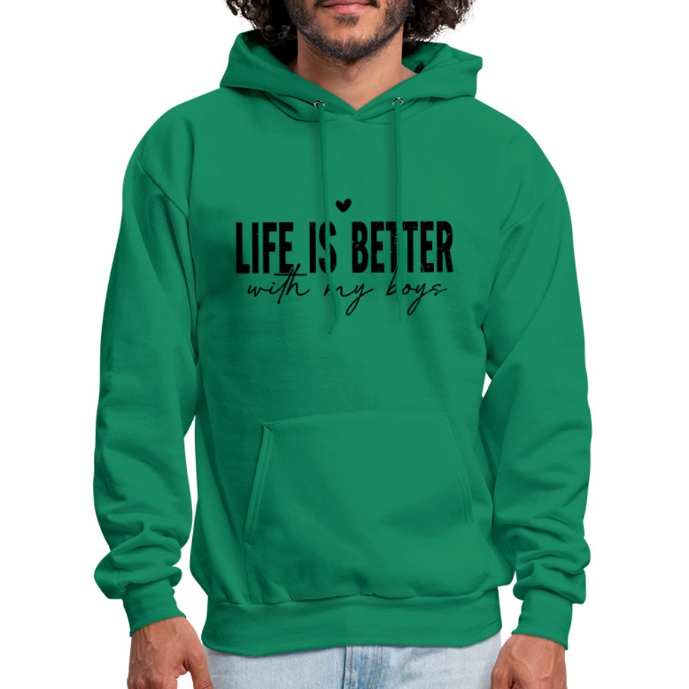 Life Is Better With My Boys Hoodie (Unisex) - kelly green