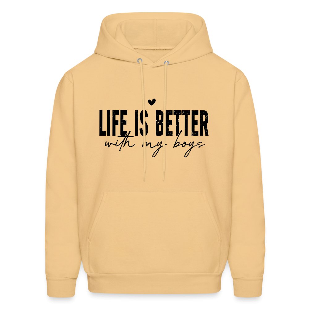 Life Is Better With My Boys Hoodie (Unisex) - light yellow