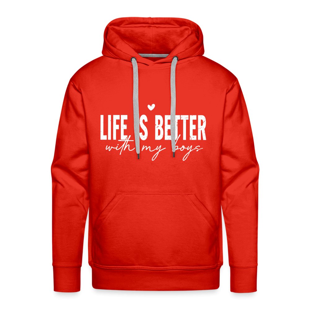 Life Is Better With My Boys - Men’s Premium Hoodie - red