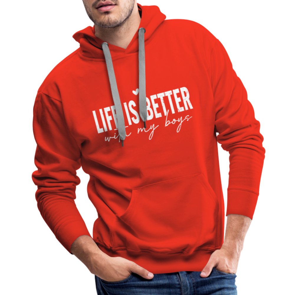 Life Is Better With My Boys - Men’s Premium Hoodie - red