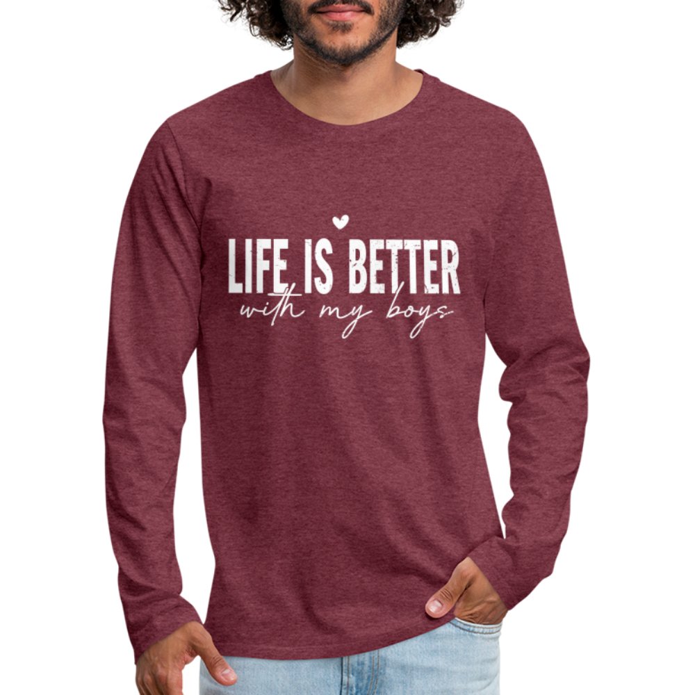 Life Is Better With My Boys - Men's Premium Long Sleeve T-Shirt - charcoal grey