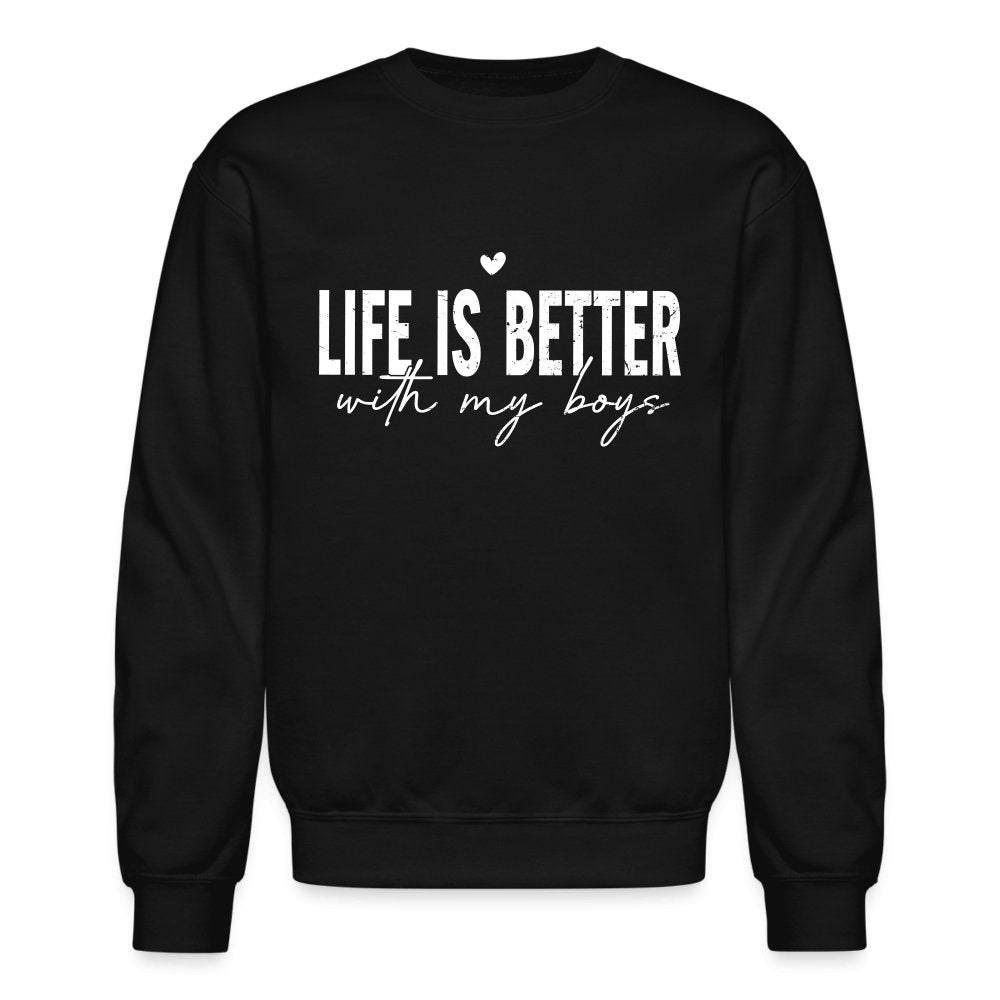 Life Is Better With My Boys - Sweatshirt (Unisex) - option1# - Unisex Crewneck Sweatshirt | Gildan 18000