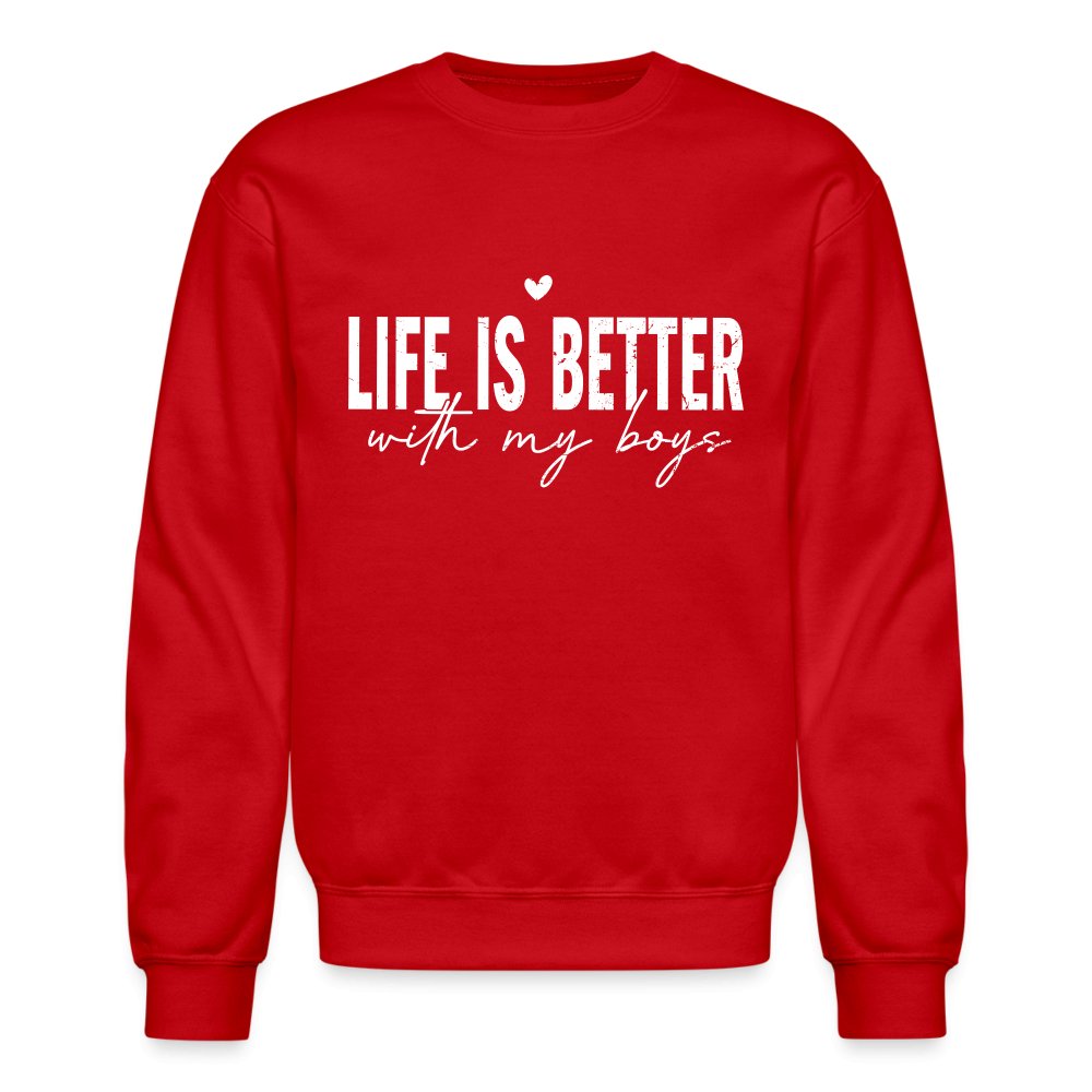 Life Is Better With My Boys - Sweatshirt (Unisex) - option1# - Unisex Crewneck Sweatshirt | Gildan 18000