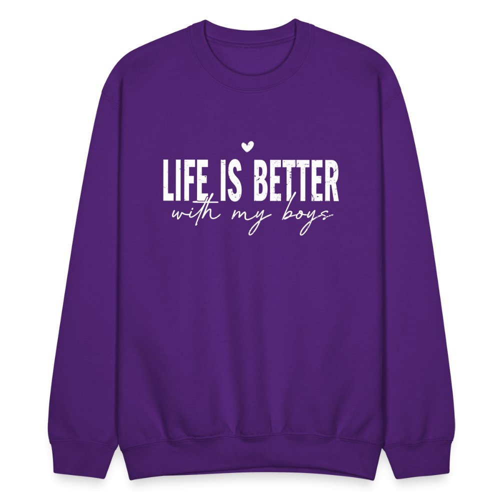 Life Is Better With My Boys - Sweatshirt (Unisex) - purple