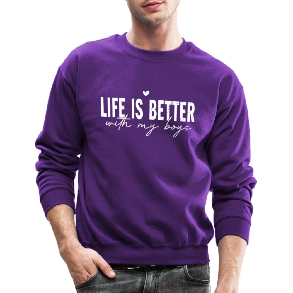 Life Is Better With My Boys - Sweatshirt (Unisex) - purple