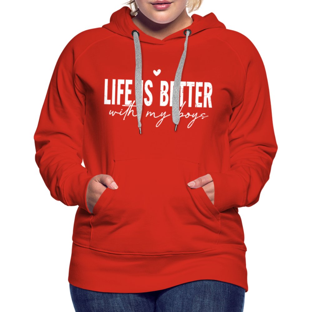 Life Is Better With My Boys - Women’s Premium Hoodie - black