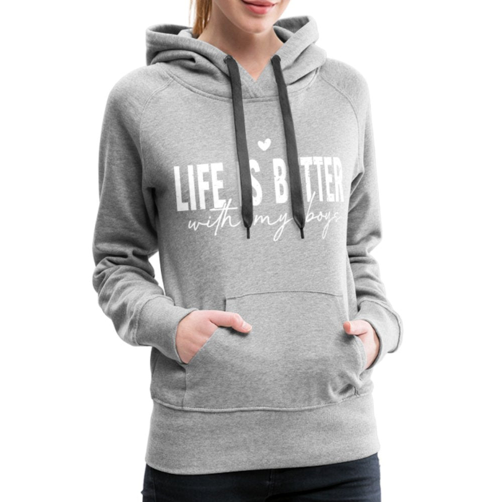 Life Is Better With My Boys - Women’s Premium Hoodie - heather denim