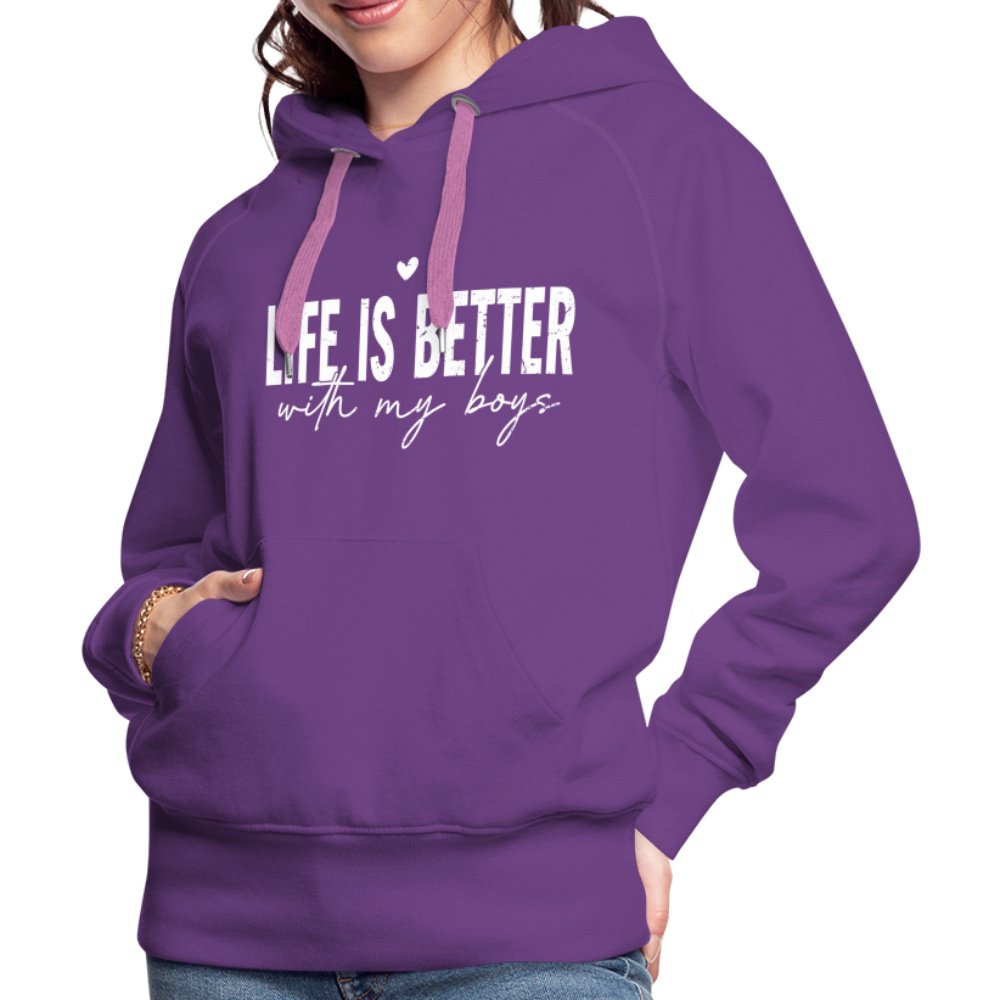 Life Is Better With My Boys - Women’s Premium Hoodie - purple