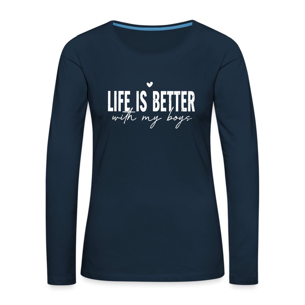 Life Is Better With My Boys - Women's Premium Long Sleeve T-Shirt - red