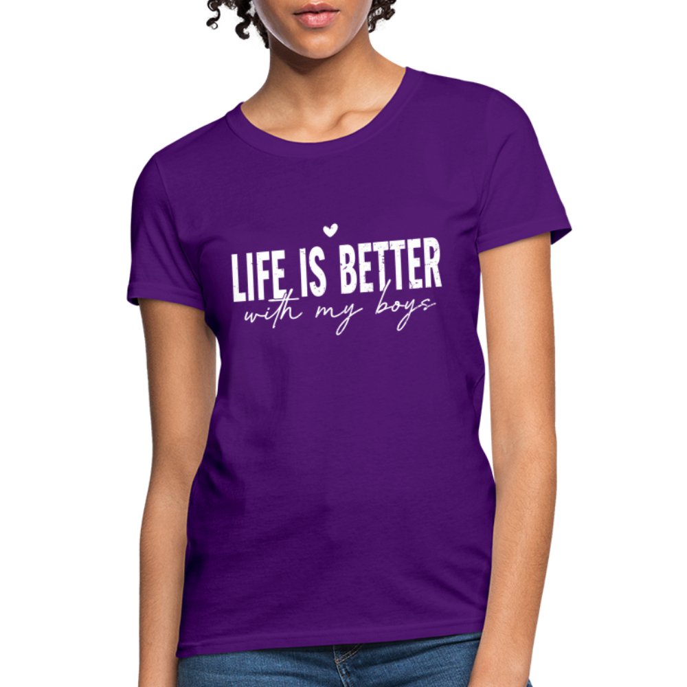 Life Is Better With My Boys - Women's T-Shirt - purple