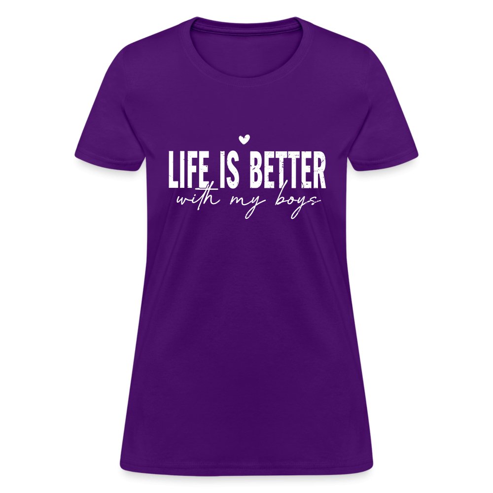 Life Is Better With My Boys - Women's T-Shirt - purple