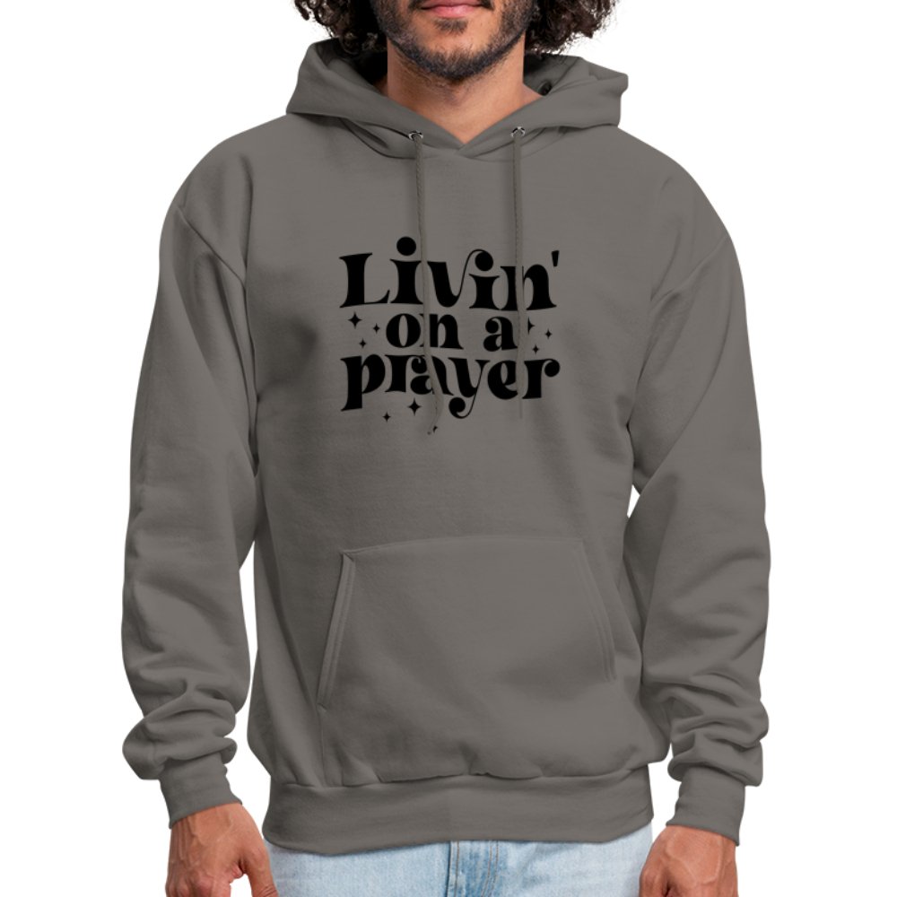 Livin on a Prayer Hoodie - asphalt gray