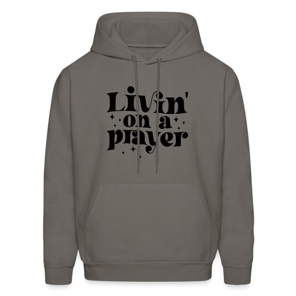 Livin on a Prayer Hoodie - asphalt gray